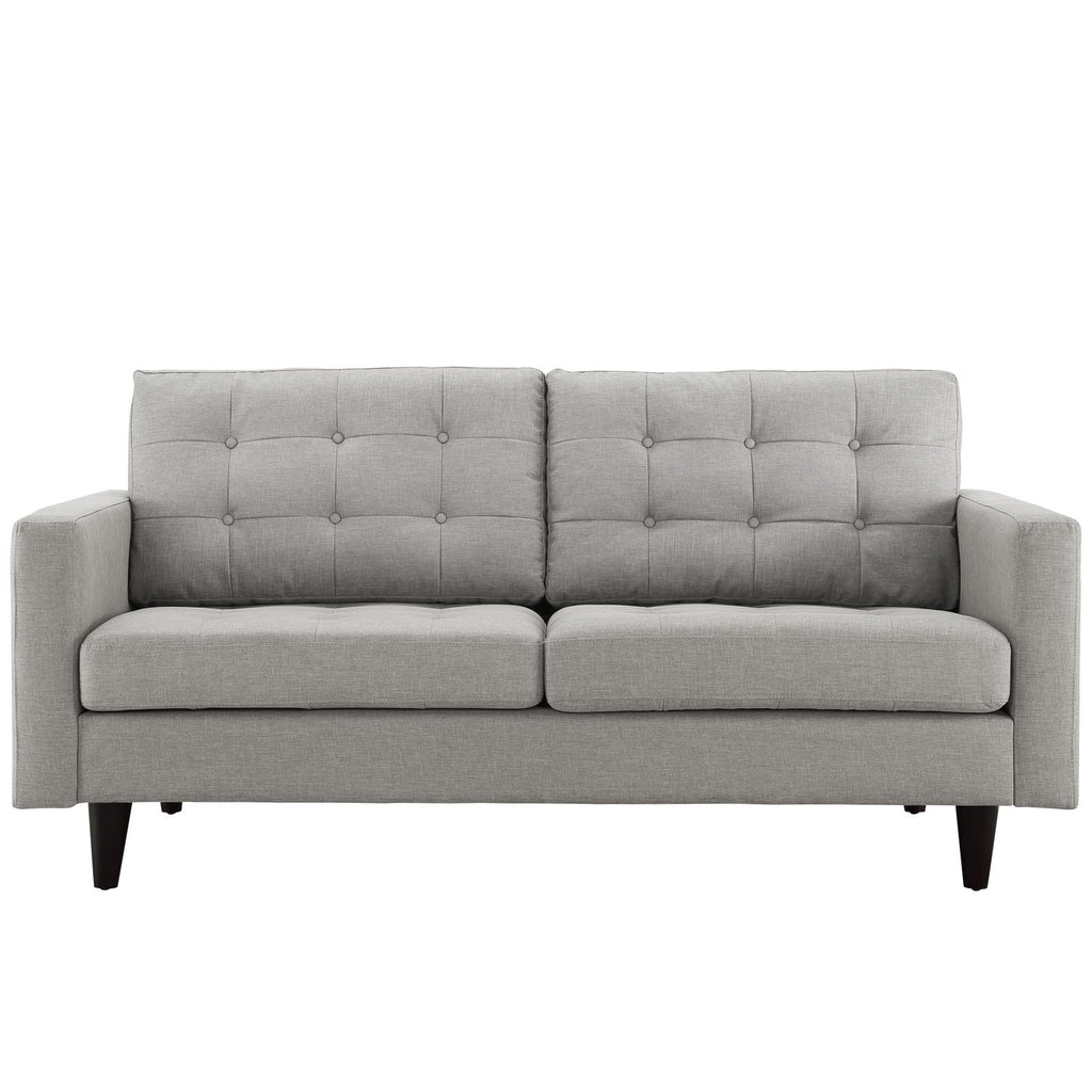 Light Gray Upholstered Fabric Loveseat K1639