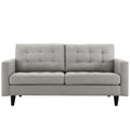 Light Gray Upholstered Fabric Loveseat K1639