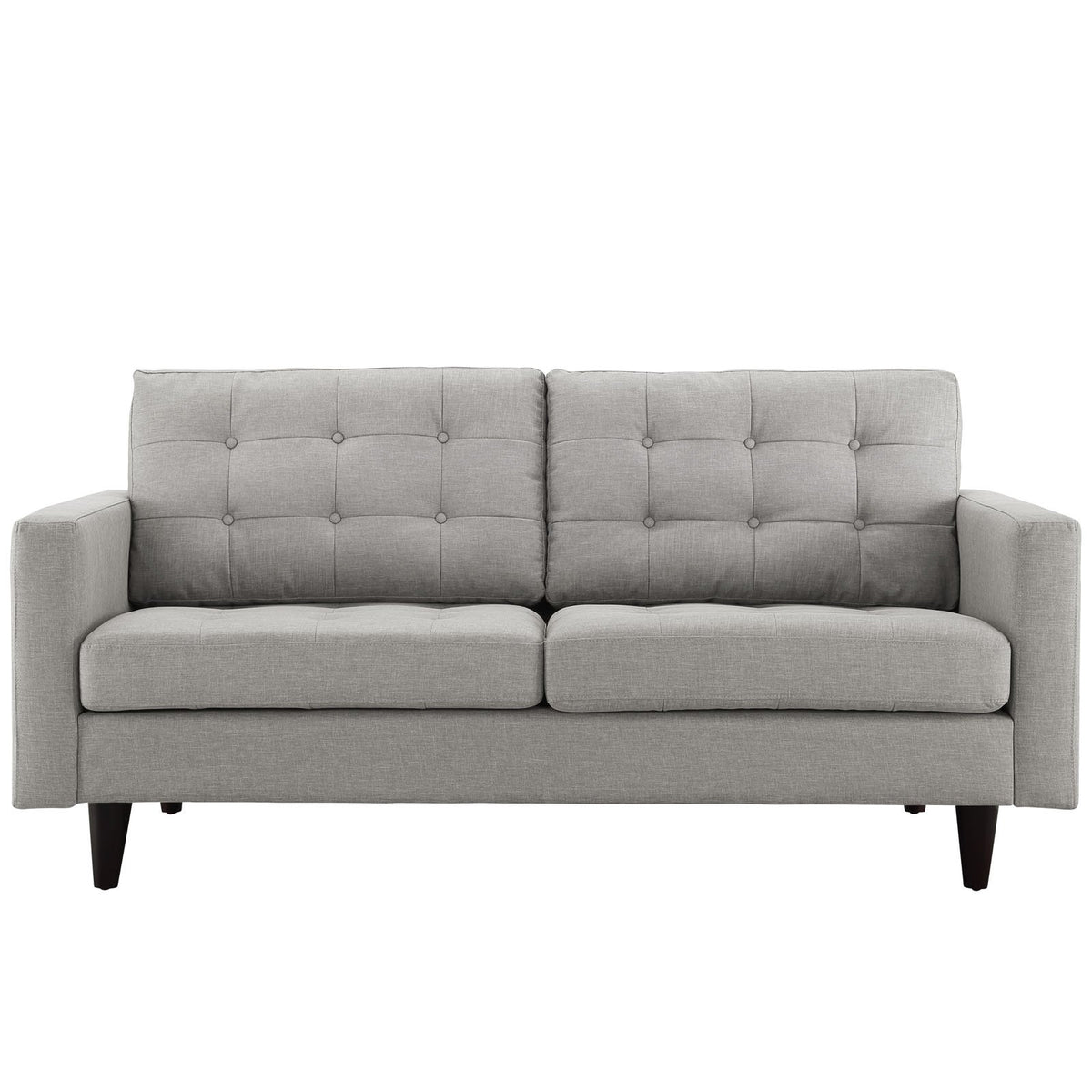 Light Gray Upholstered Fabric Loveseat K1639