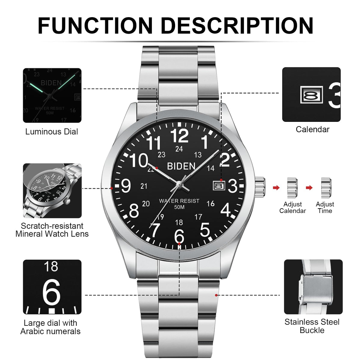 Men's Analog Quartz Waterproof Watch W95047