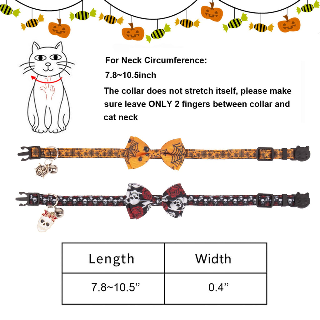 Halloween Cat Collar with Bow Bell H18038