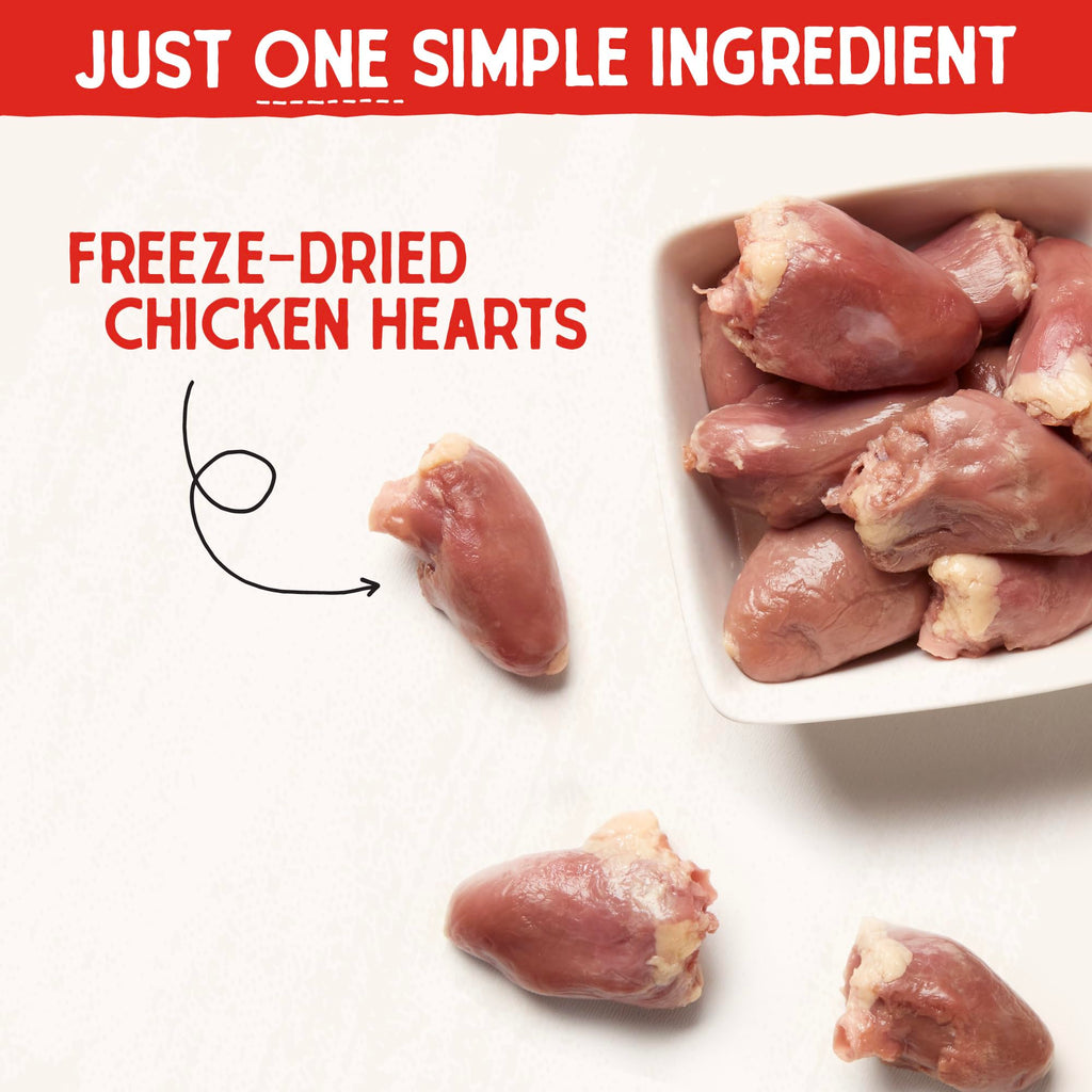 Freeze-Dried Raw Chicken Heart Dog Treats 11oz Bag V652921