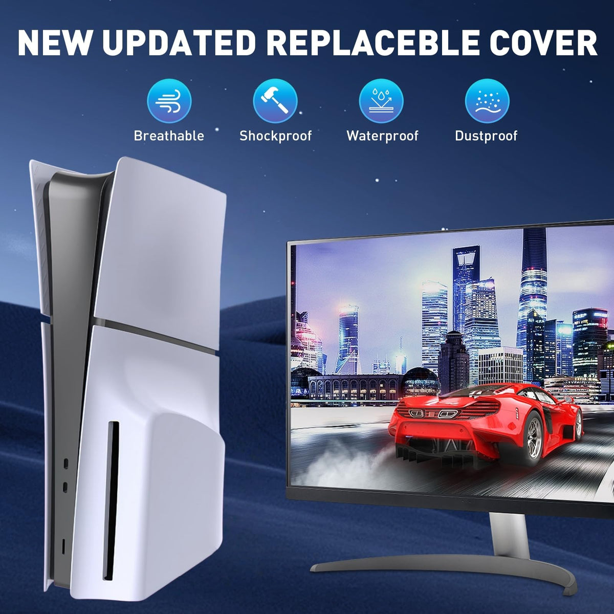 White PS5 Slim Disc Edition Face Plates M2616