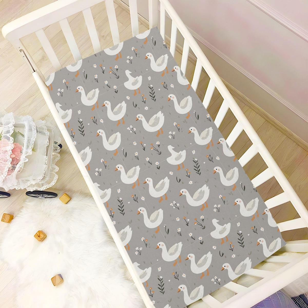 Soft Breathable Microfiber Crib Sheet Fits Standard Size Crib Mattress D6475