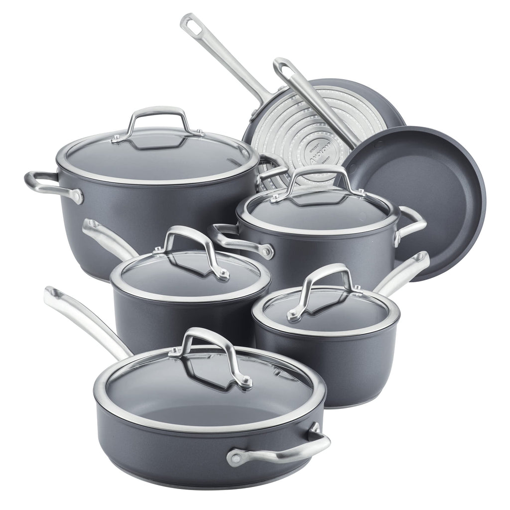 12 Piece Hard Anodized Nonstick Induction Cookware Set D368