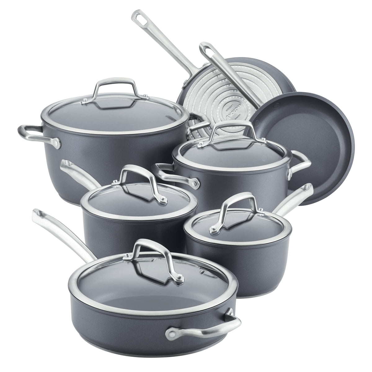 12 Piece Hard Anodized Nonstick Induction Cookware Set D368