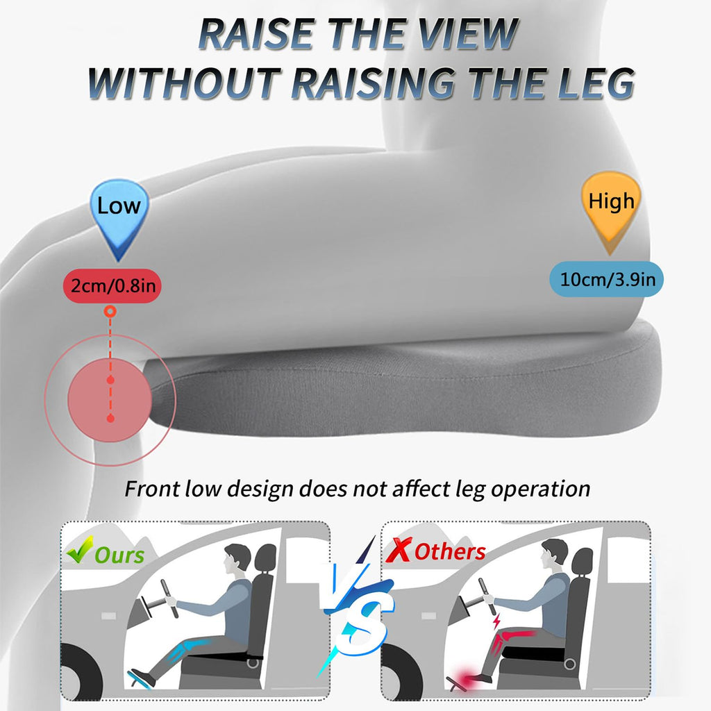 Black Memory Foam Wedge Seat Cushion S606423