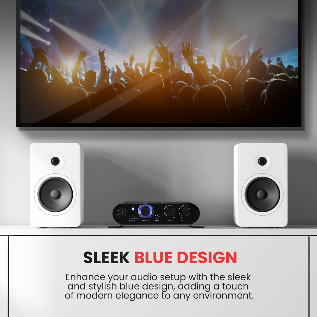 90W Dual Channel Mini Portable Power Stereo Sound Receiver H66745