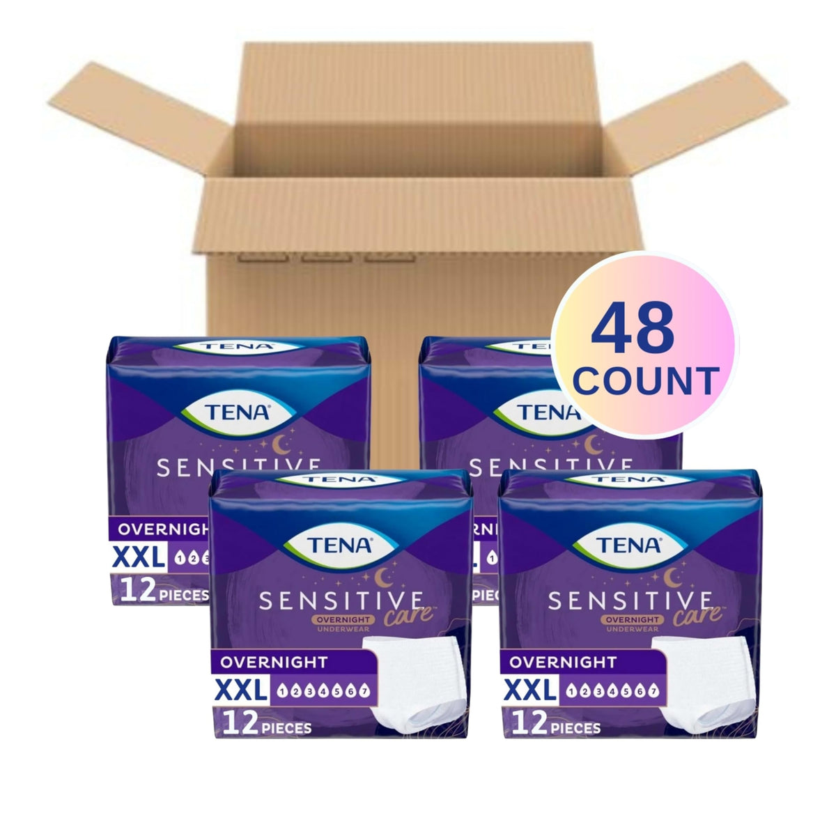 Overnight Incontinence Underwear Women XXL 48ct H4346