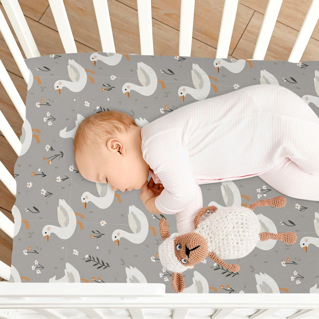 Soft Breathable Microfiber Crib Sheet Fits Standard Size Crib Mattress D6475