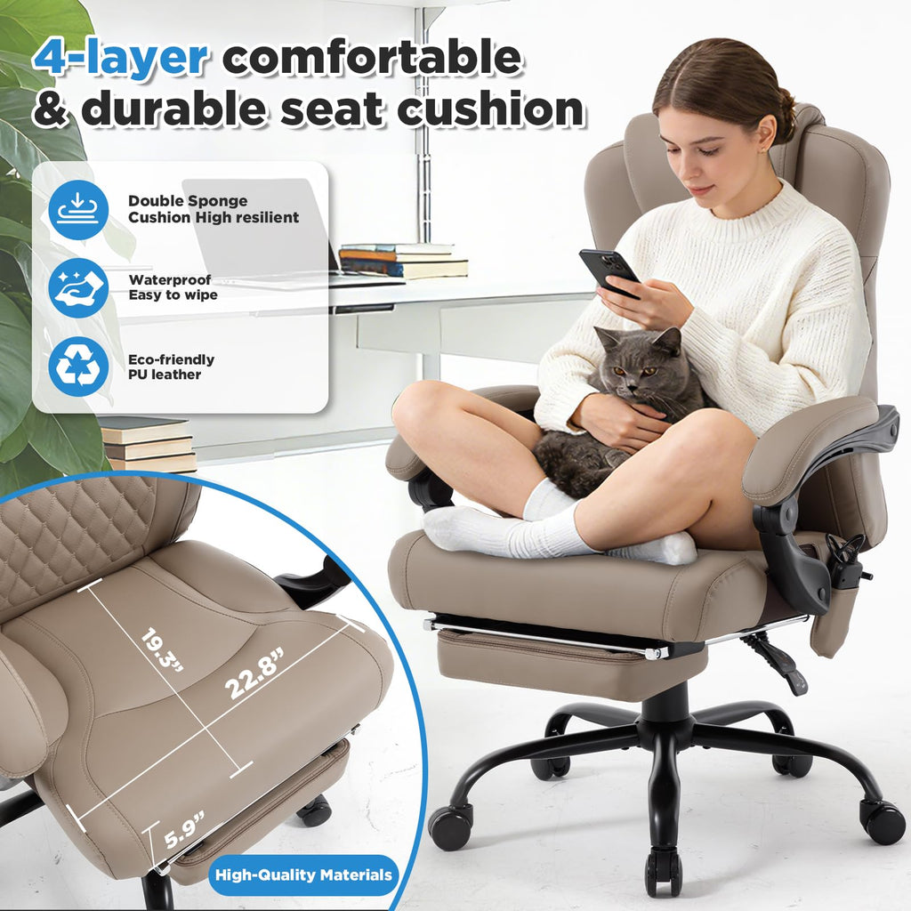 3D Kneading Massage Plus Size Office Chair E728