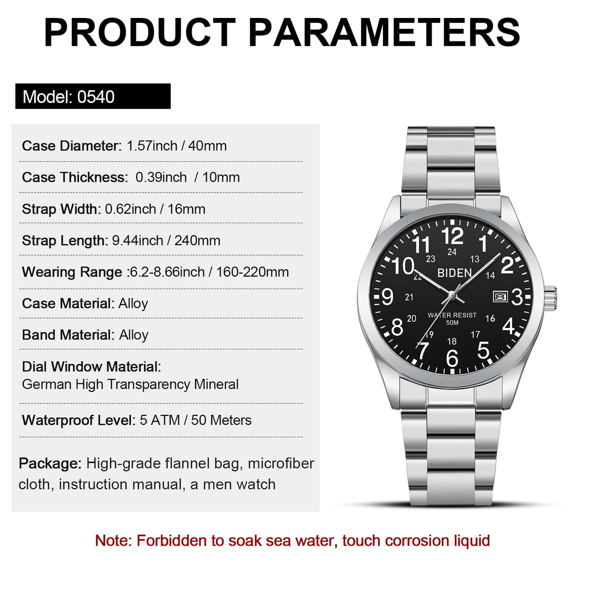 Men's Analog Quartz Waterproof Watch W95047