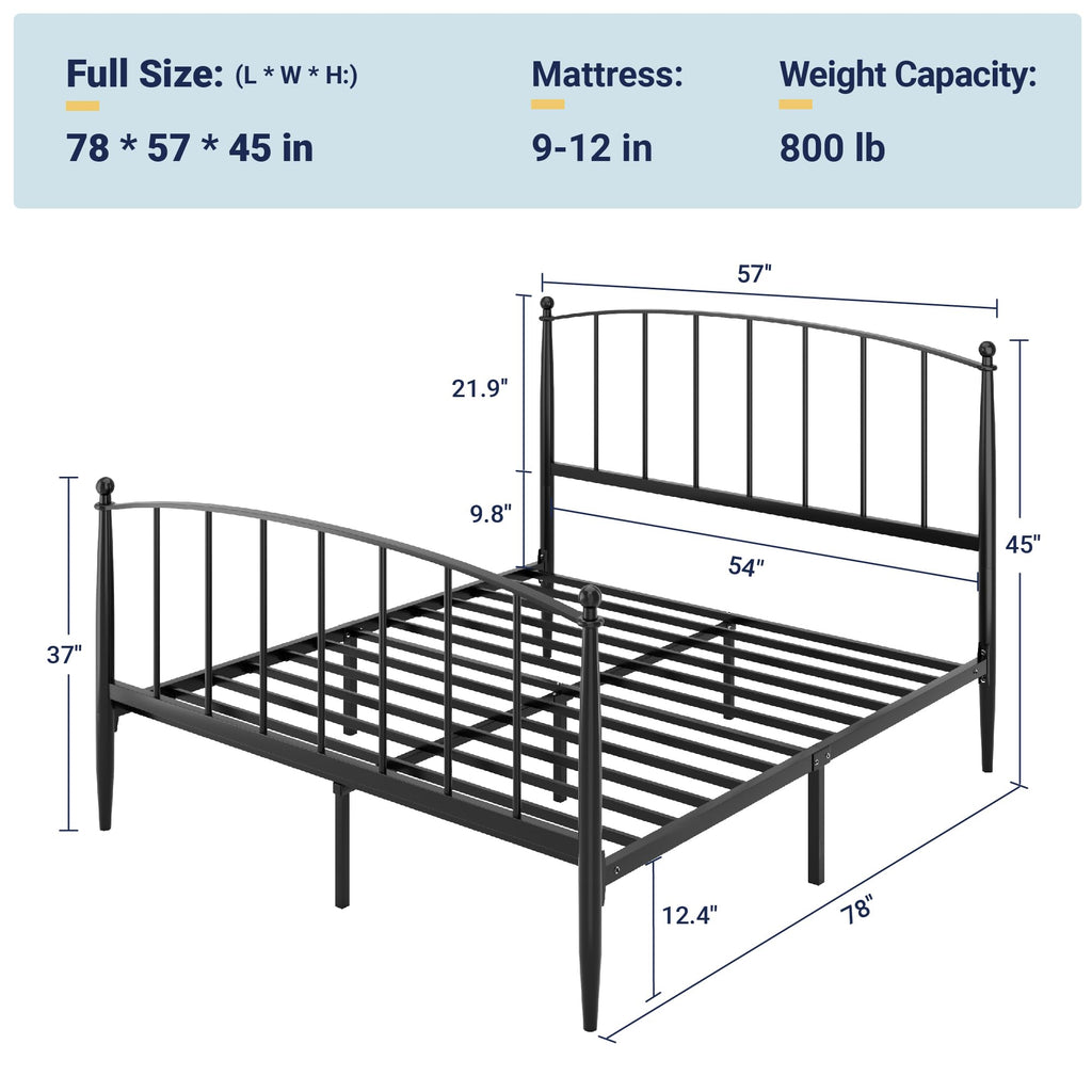 Metal Full Size Platform Bed Frame R922