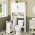 White Over The Toilet Storage Cabinet with Adjustable Shelf O98763