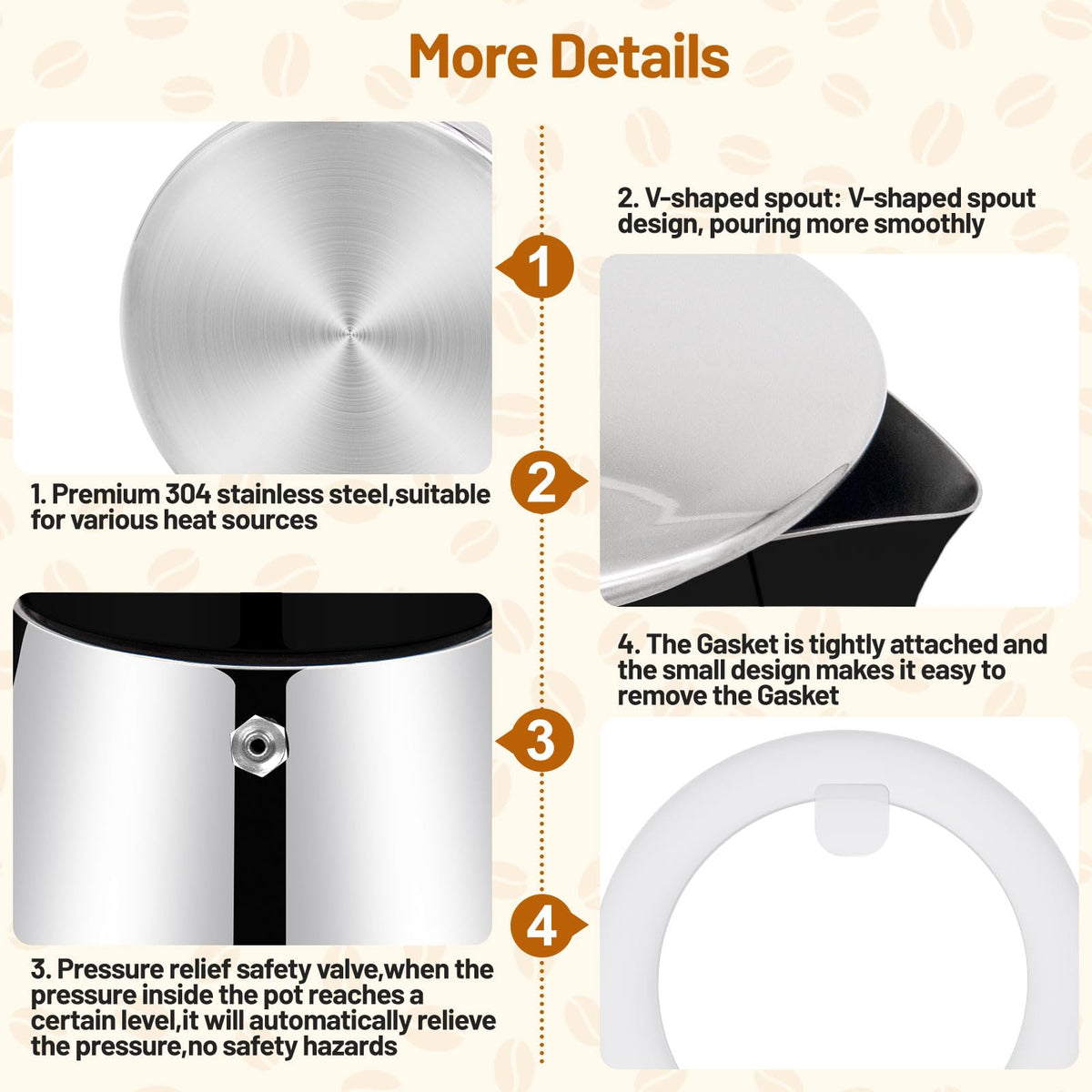 12 Cup Thickened 304 Stainless Steel Moka Pot A522