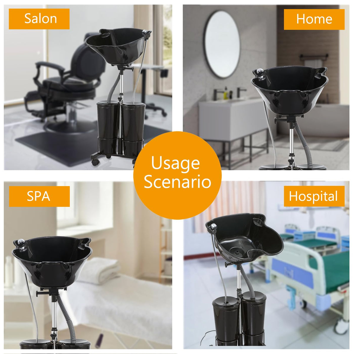 Portable Shampoo Bowl with Electric Pump Y8633