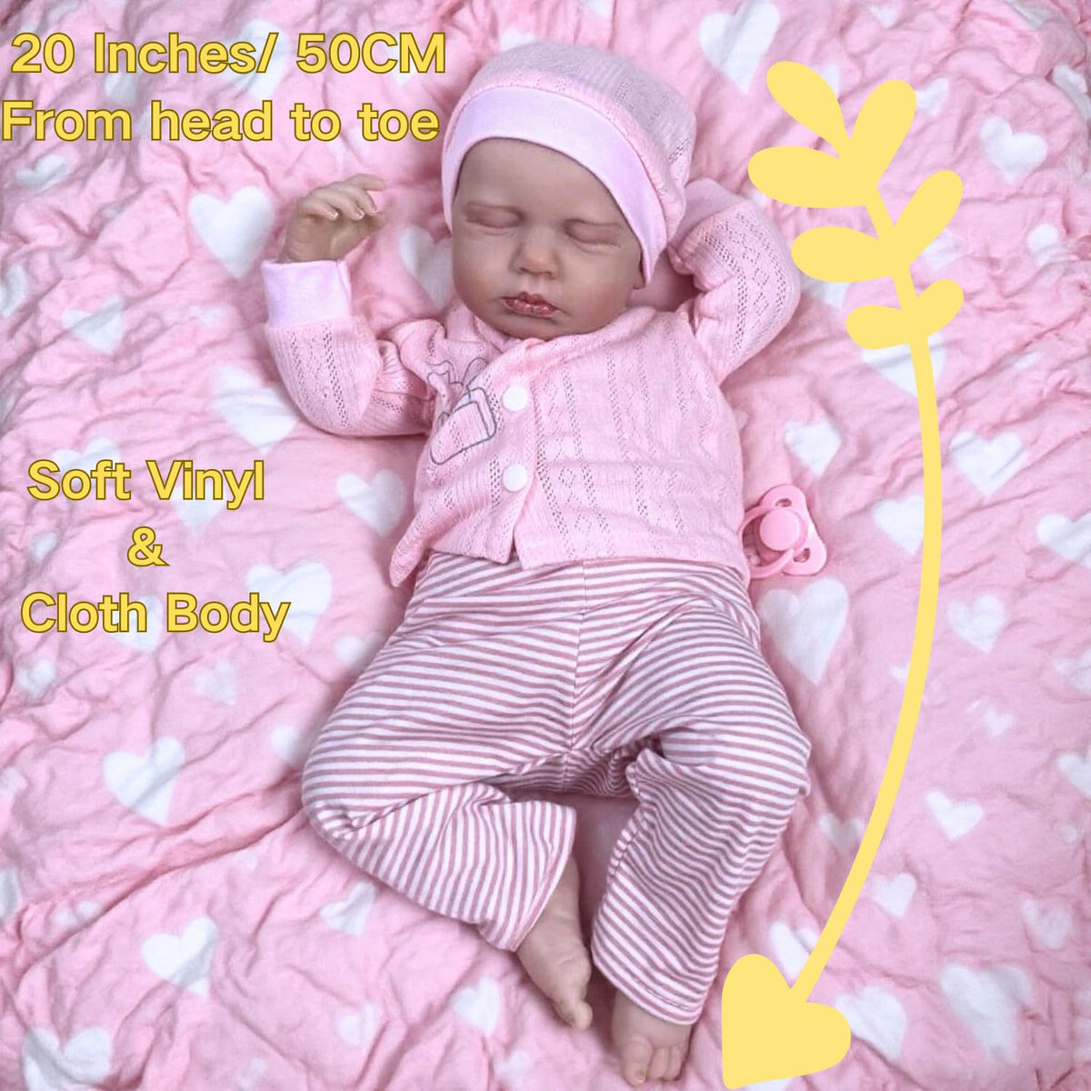 20 inch Soft Vinyl and Cloth Body Reborn Baby Dolls X235