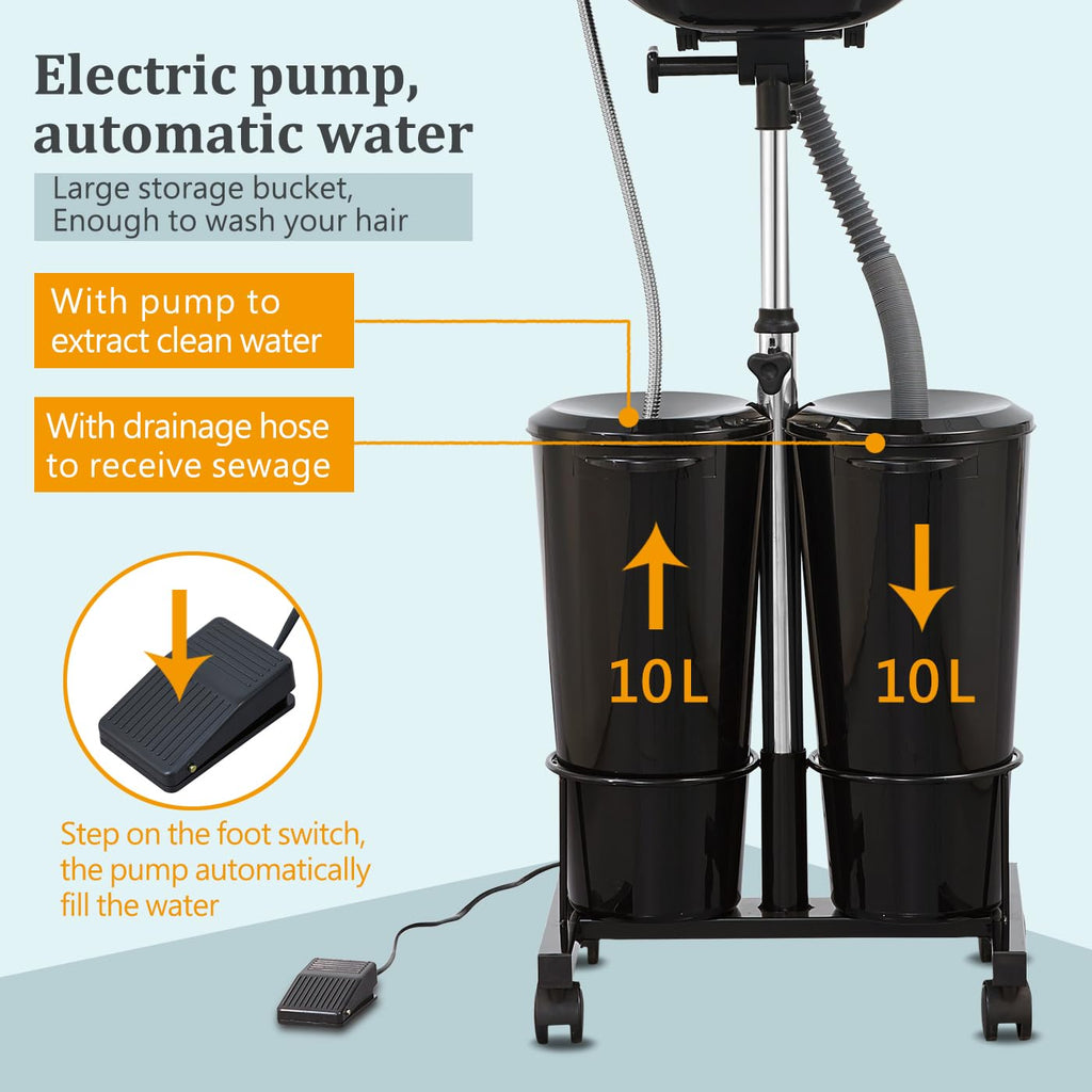 Portable Shampoo Bowl with Electric Pump Y8633