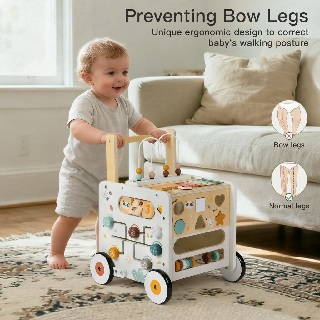 Wooden Baby Walker Activity Cube Push Walker U998354