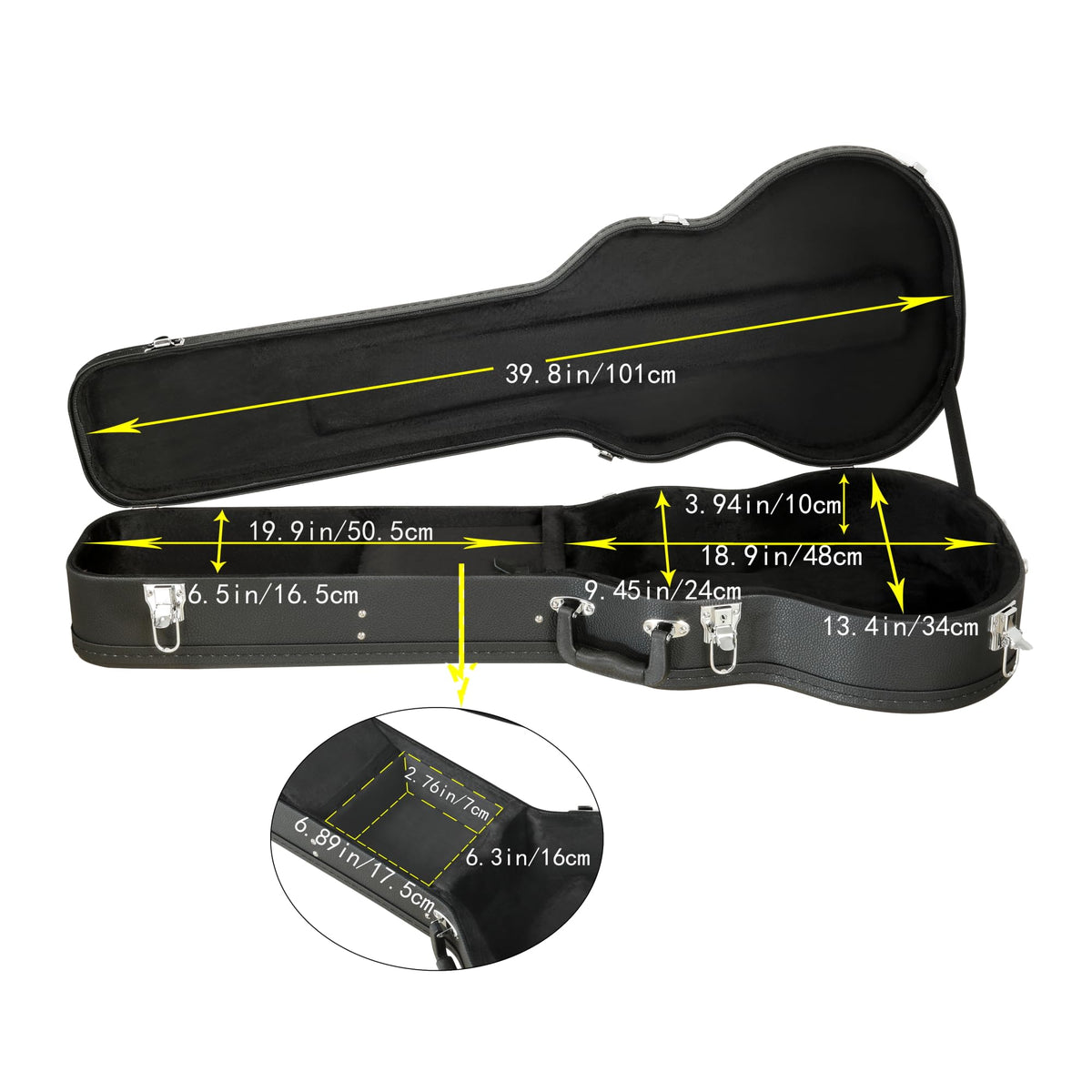 Electric Guitar Case Wooden Hard Shell Case With Lock Q32685