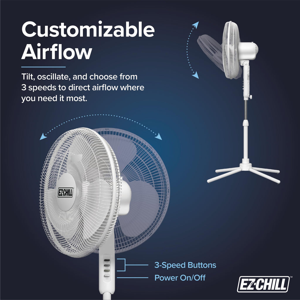 16" Oscillating Pedestal Fan White Y908