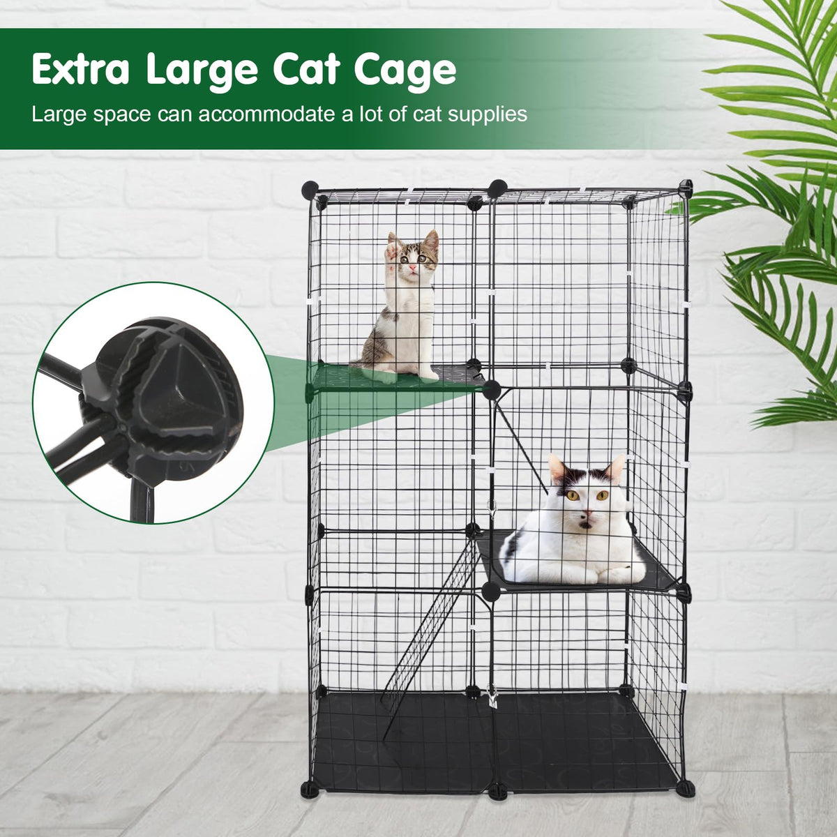 3 Tier Cat Cage with 3 Doors 2 Ladders N5403