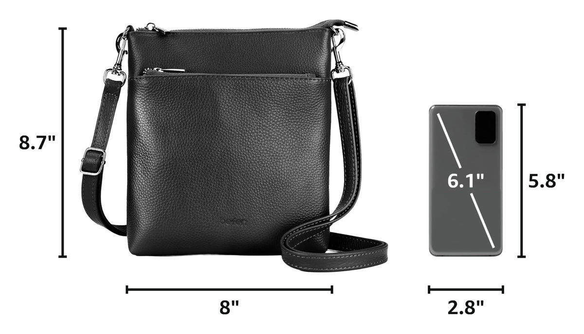 Genuine Leather Crossbody Purses with Adjustable Shoulder Strap P529420