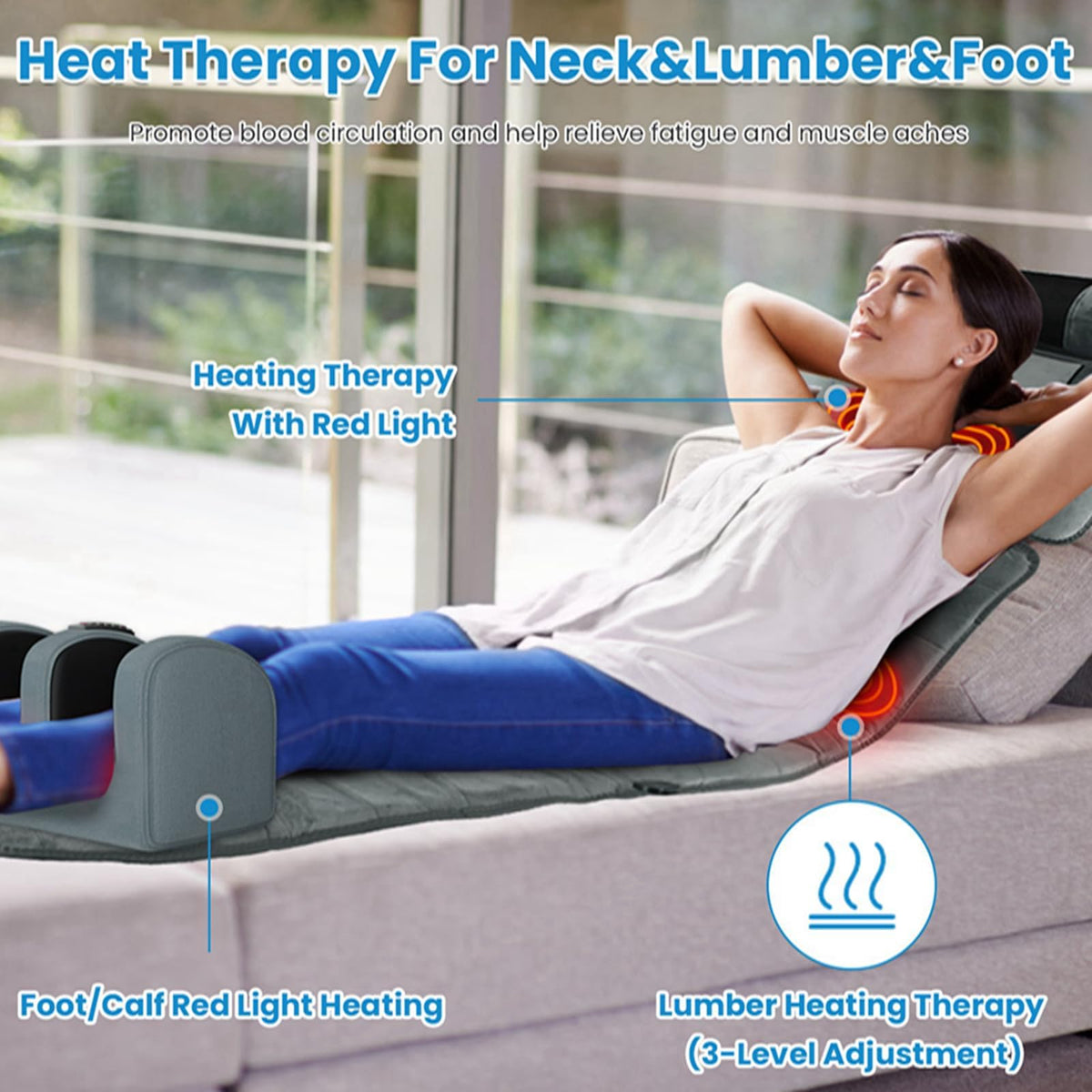 Full Body Electric Heating Vibration Massage Mat Cushion N4109