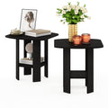 Set of 2 Espresso 2-Tier Side Table Z323