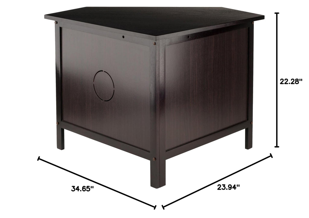 Compact Espresso Corner TV Stand B630