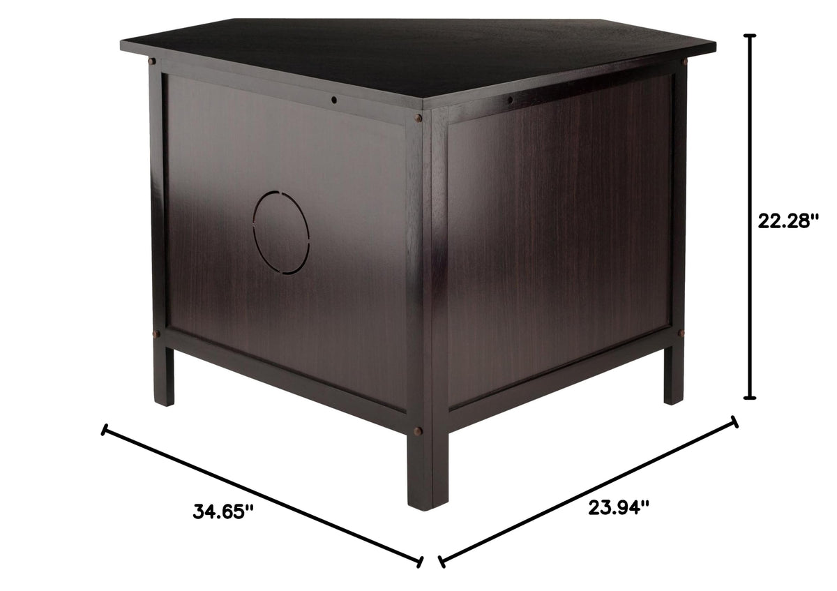 Compact Espresso Corner TV Stand B630