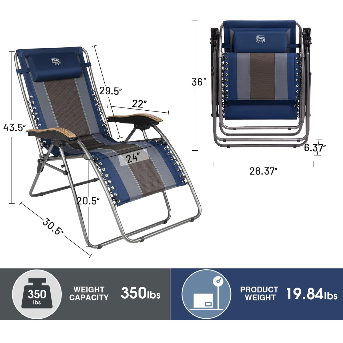 Oversized Zero Gravity Padded Reclining Lounge Chair with Cup Holder 350 lbs A852297