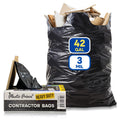 Black 42 Gallon 3 Mil Plastic Contractor Bags Pack of 20 W113