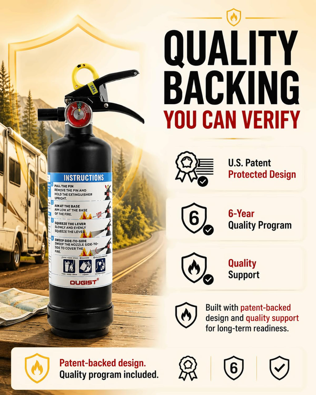 Car Fire Extinguisher 2.5lb Dry Chemical 1 Pack D65193