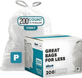 White Drawstring Trash Bags 13-16 Gallon 200 Count I4947