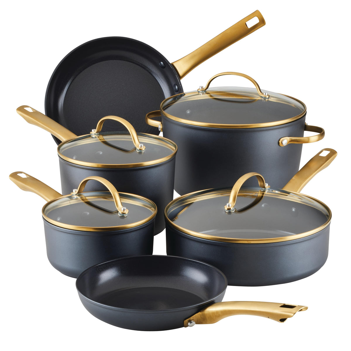 12 Piece Black Ceramic Nonstick Cookware Set V36934