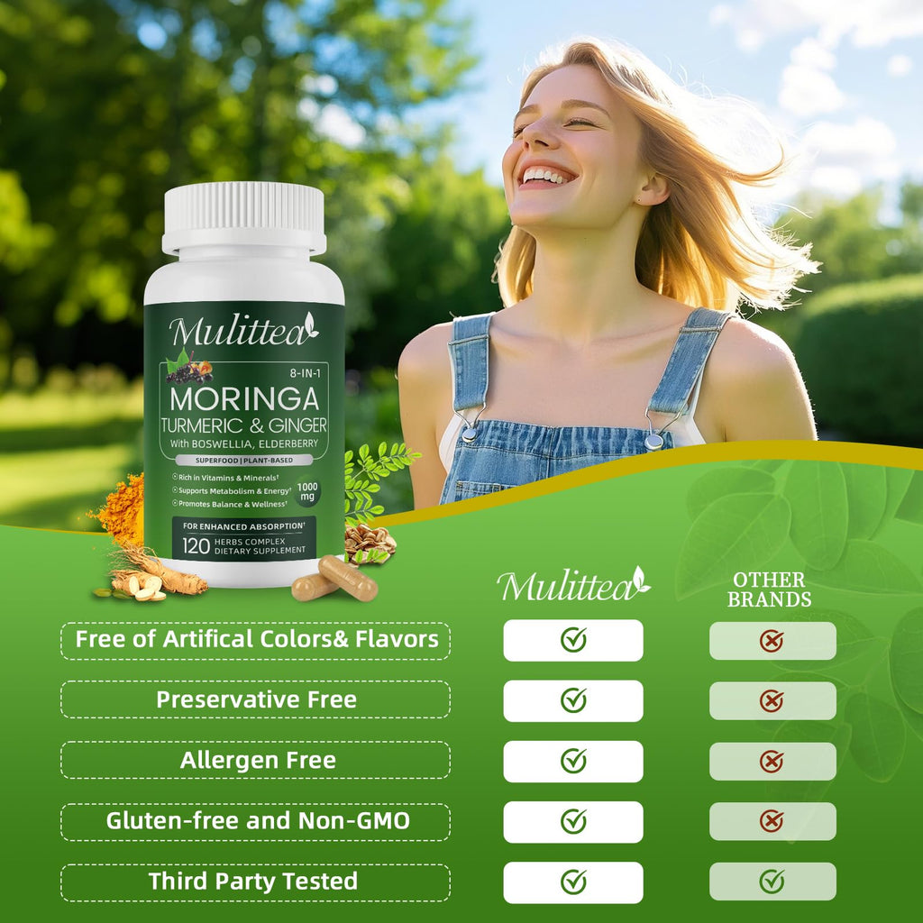 Moringa Capsules 1000mg with Ashwagandha & Turmeric E503716