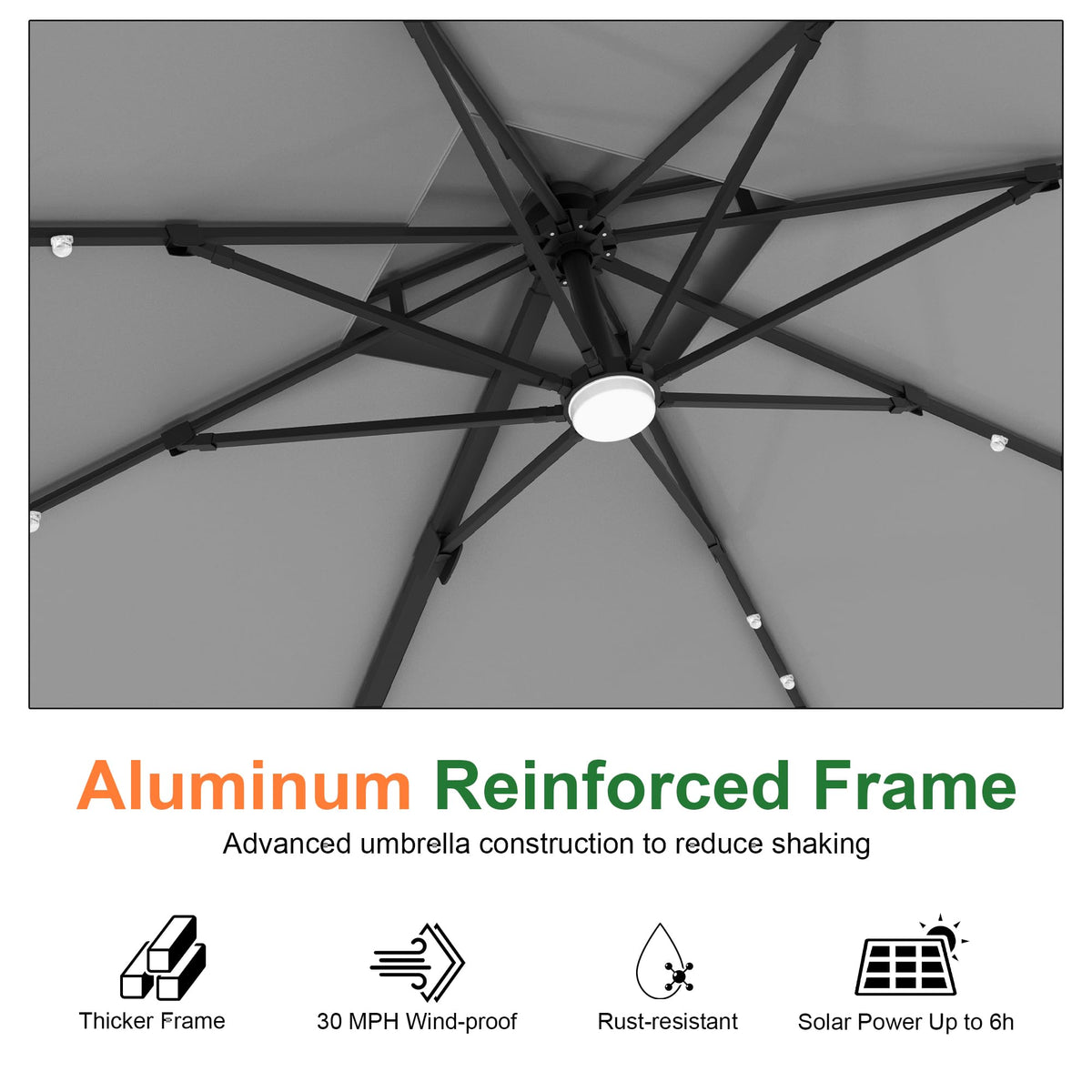 10' X 10' Cantilever Umbrella with LED Lights Z91460