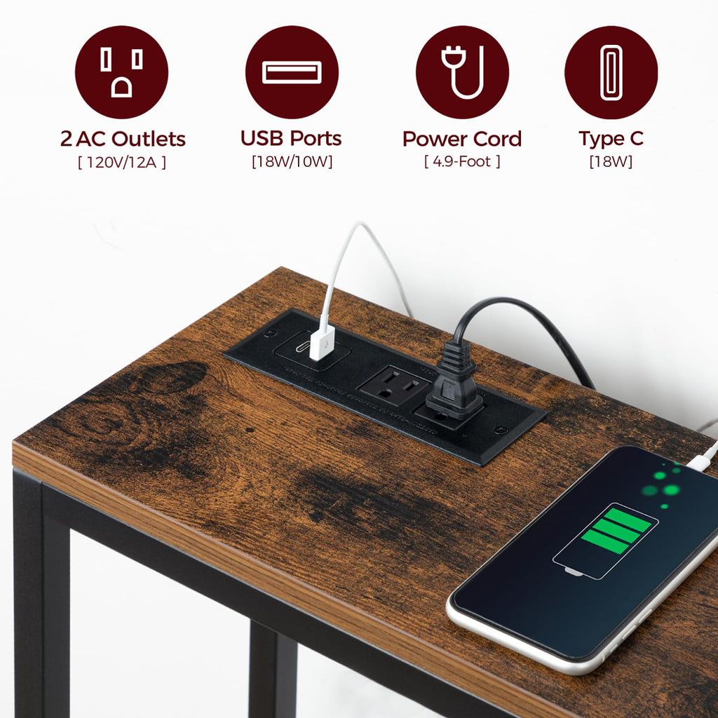 70.9" Narrow Console Table with Power Outlet M59848