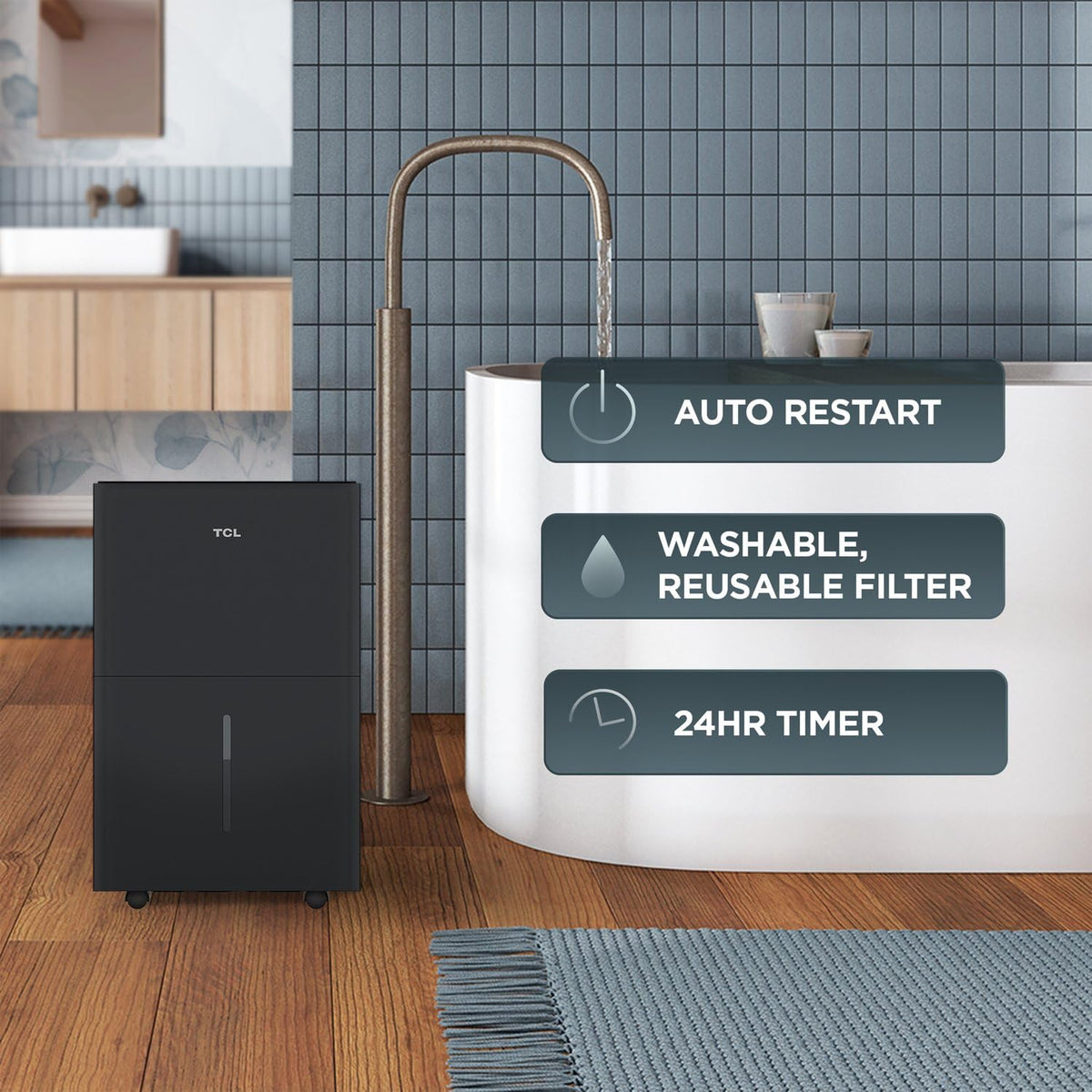 50-Pint Portable Smart Dehumidifier with Pump R376919