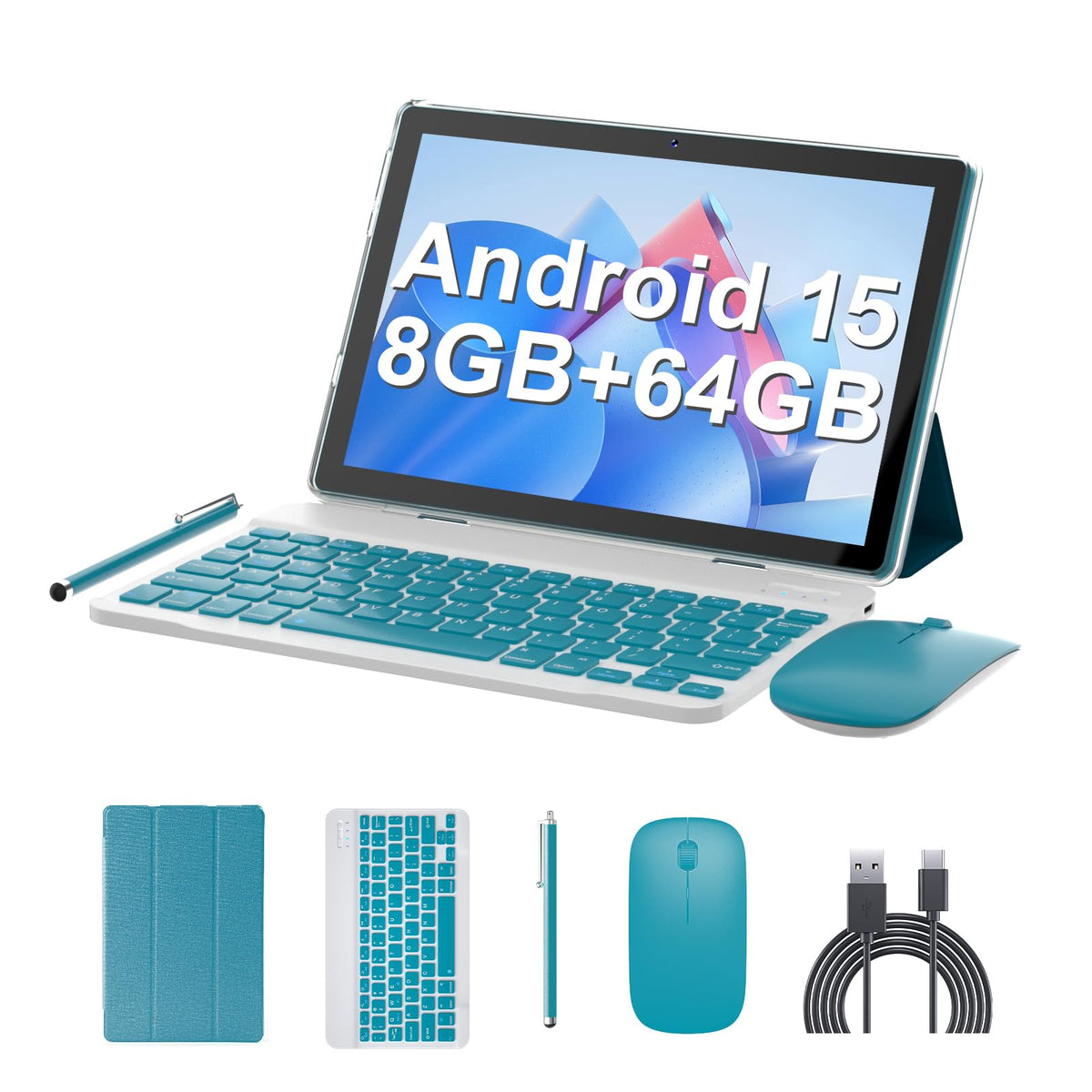 10 Inch Android Tablet with Keyboard Mouse Case Stylus X98060
