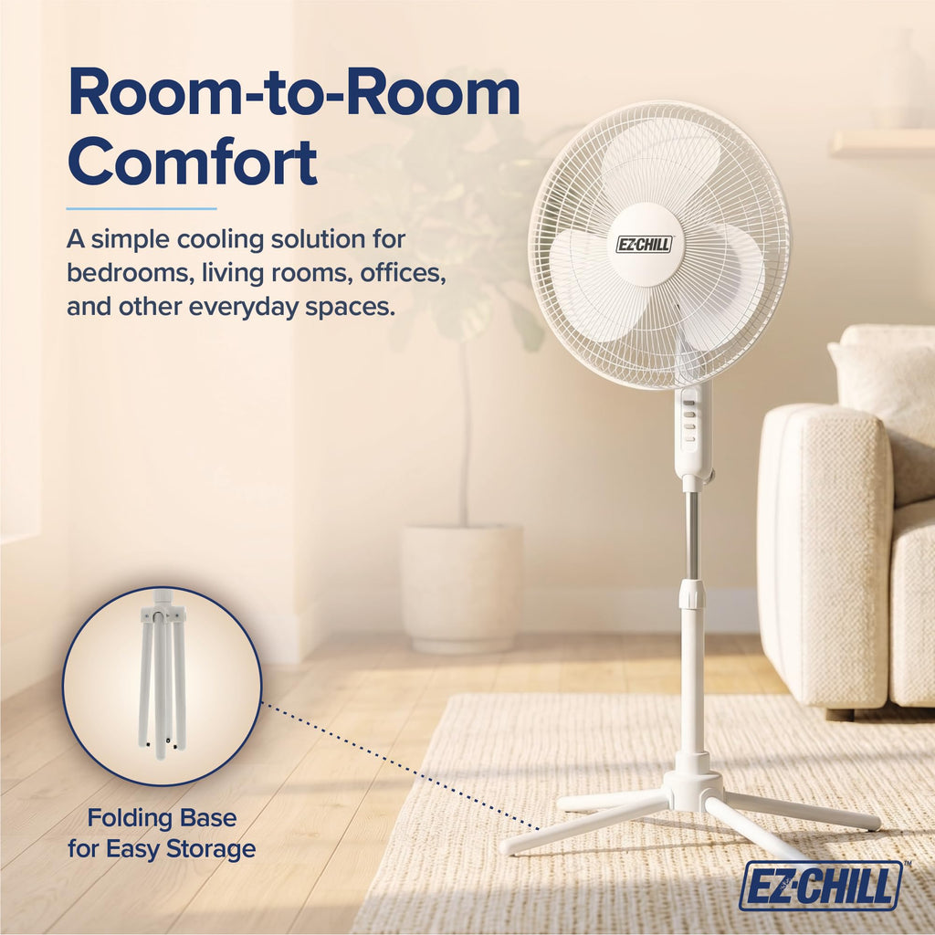 16" Oscillating Pedestal Fan White Y908