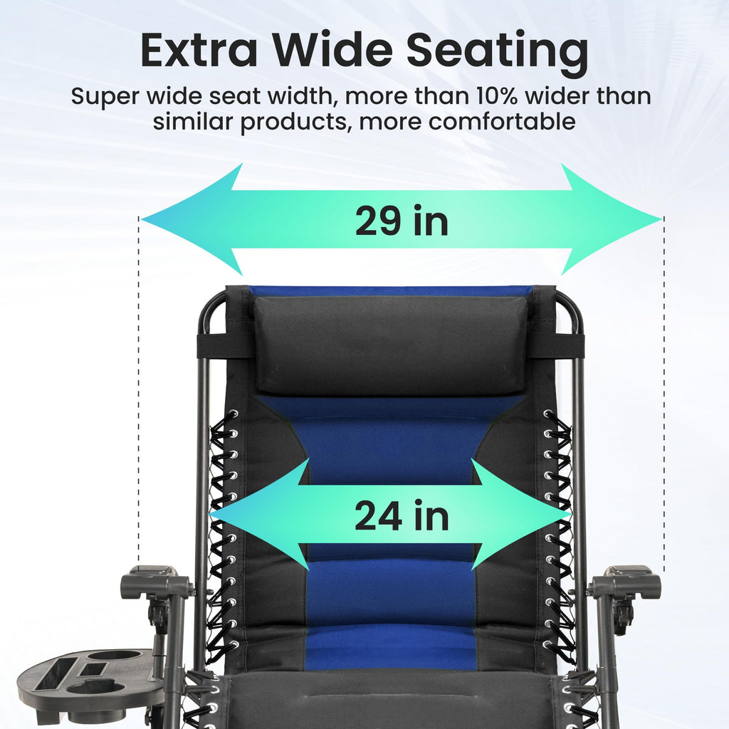 Oversized Zero Gravity Chair 2 Pack Black Blue Y288