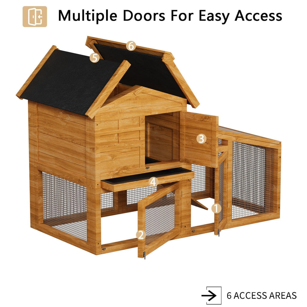 54" 2-Tier Wooden Rabbit Hutch L189553