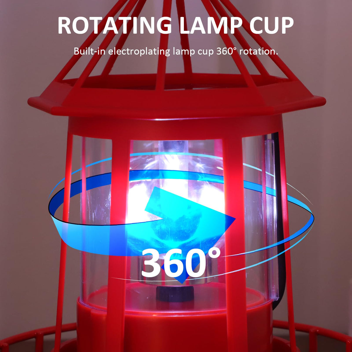 Rotating Metal Solar Lighthouse R32639