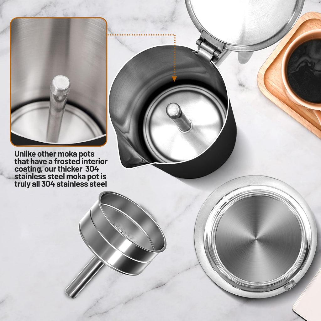 12 Cup Thickened 304 Stainless Steel Moka Pot A522