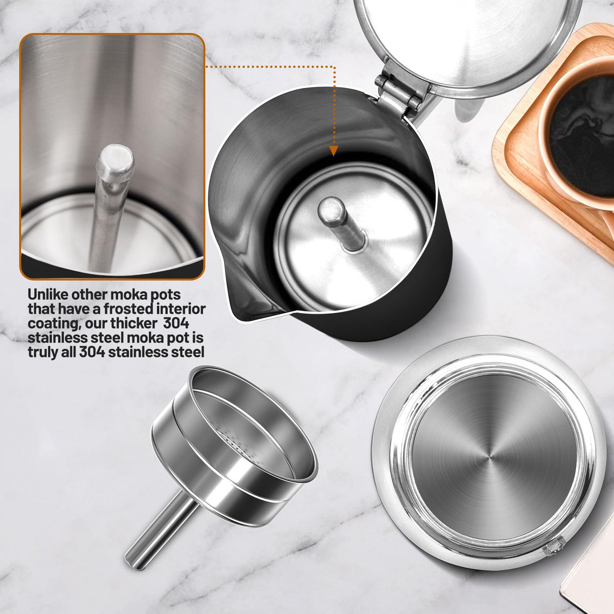 12 Cup Thickened 304 Stainless Steel Moka Pot A522