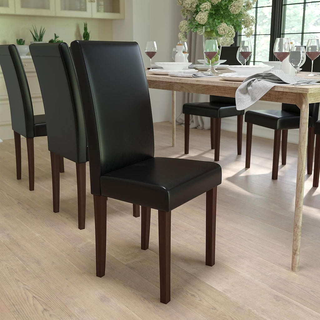 Black LeatherSoft Parsons Dining Chair G399953