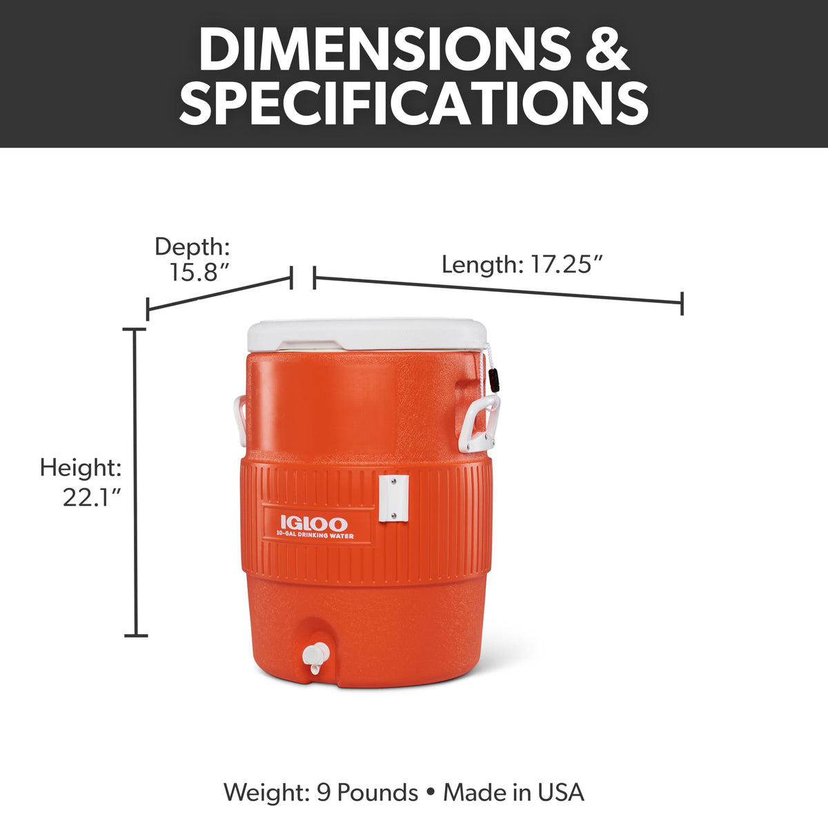 Insulated Beverage Dispenser with Spout E1684
