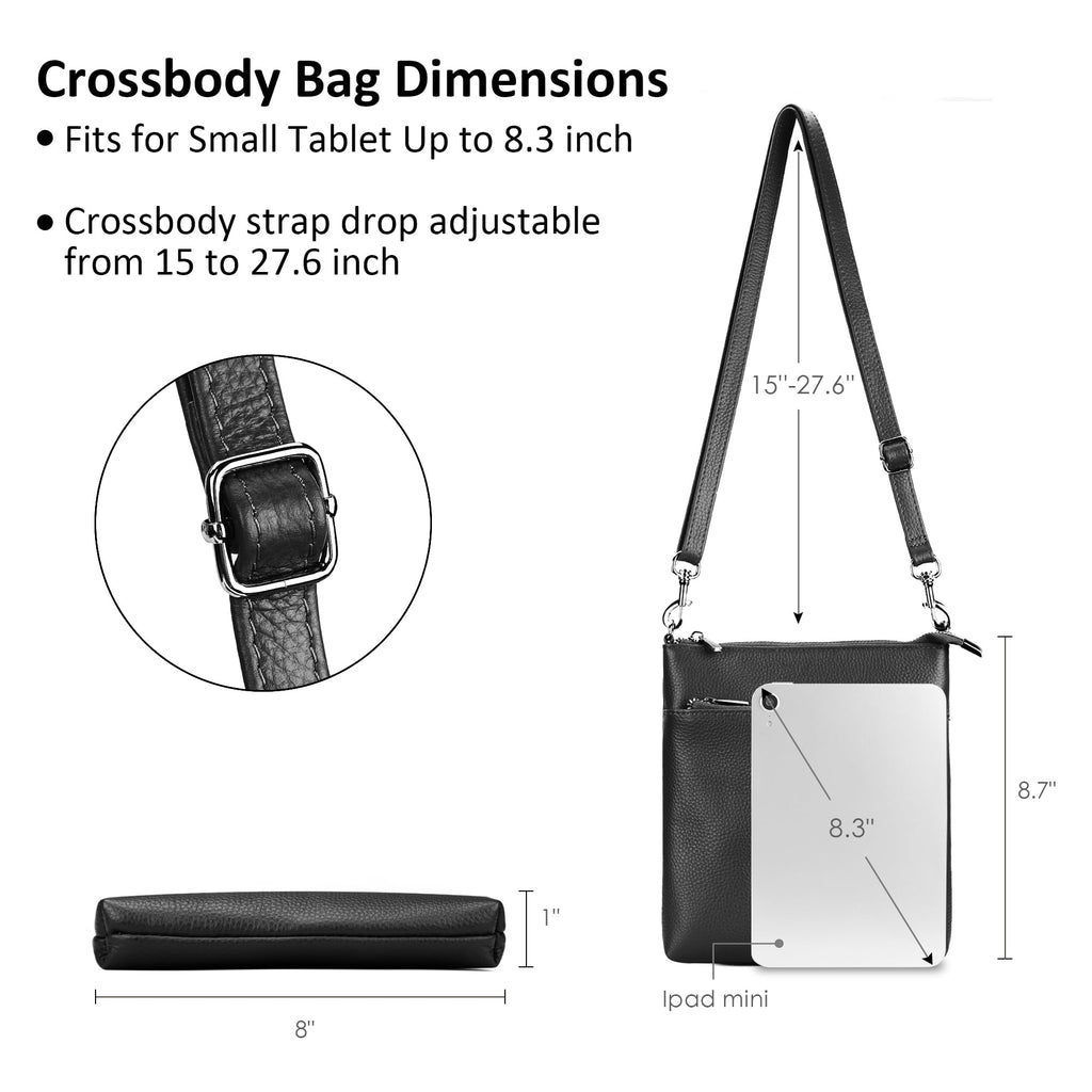Genuine Leather Crossbody Purses with Adjustable Shoulder Strap P529420